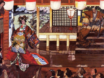 Karl Walser, Kabuki-Theaterszene mit Akoya, 1908, Öl auf Holz
